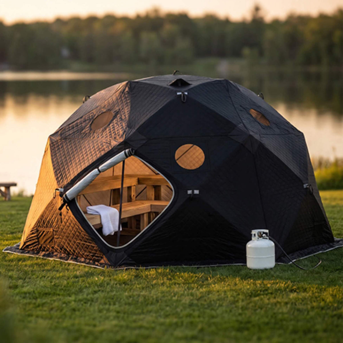 Portable 6-Person Insulated Sauna Tent with Gas Heater (No Floor)