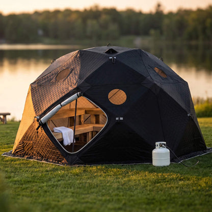Portable 6-Person Insulated Sauna Tent with Gas Heater (No Floor)