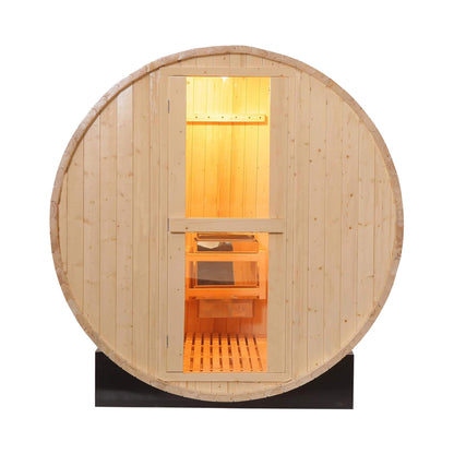 Haven Pinewood Outdoor Barrel Sauna with 4.5 kW Heater (Made to Order)
