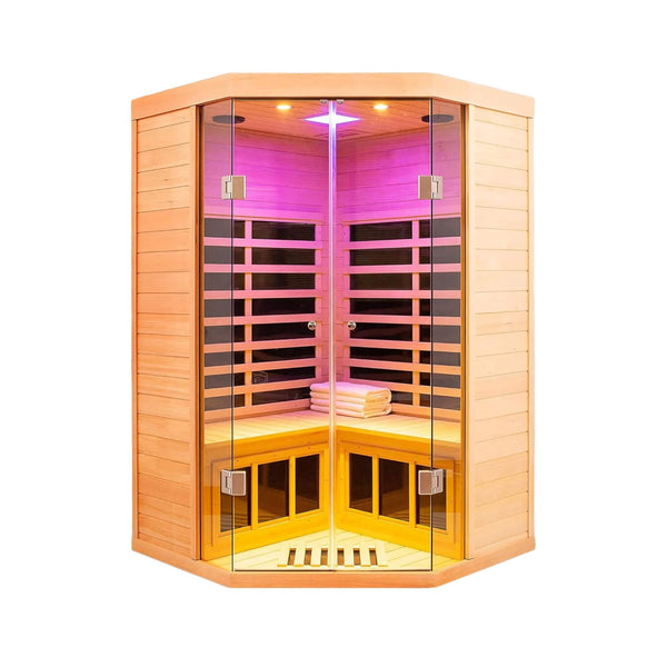 Laurent 2-Person Corner Infrared Sauna, 1600W