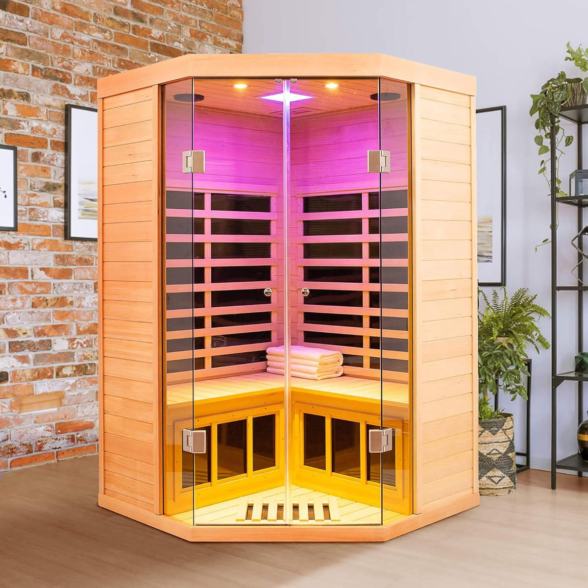 Laurent 2-Person Corner Infrared Sauna, 1600W