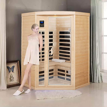Laurent 2-Person Corner Infrared Sauna, 1600W