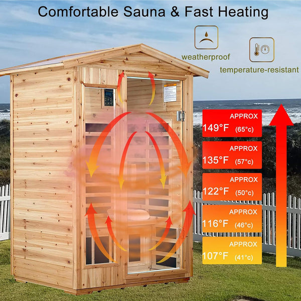 Zorin 2-Person Indoor/Outdoor Far Infrared Sauna, 1750W
