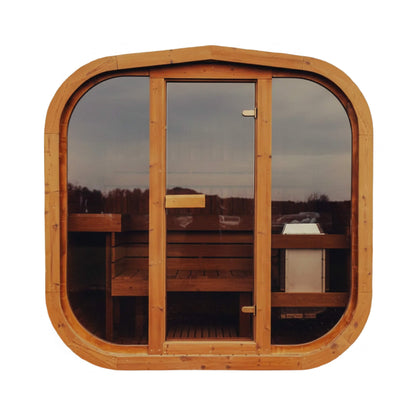 Premium 3-Person Scandinavian ThermoWood Outdoor Cube Sauna Kit
