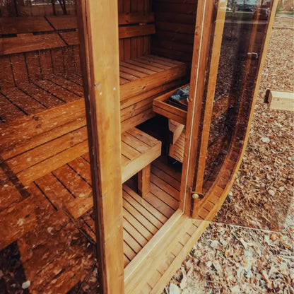 Premium 3-Person Scandinavian ThermoWood Outdoor Cube Sauna Kit