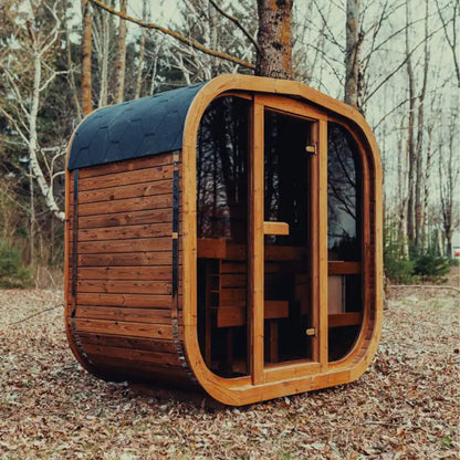 Premium 3-Person Scandinavian ThermoWood Outdoor Cube Sauna Kit