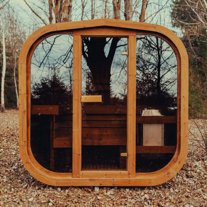 Premium 3-Person Scandinavian ThermoWood Outdoor Cube Sauna Kit