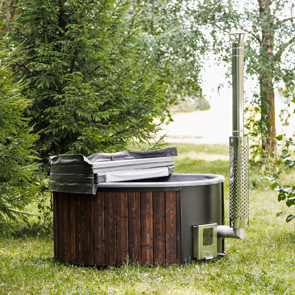 Premium 4-Person ThermoWood Wood-Fired Hot Tub, Fully Assembled