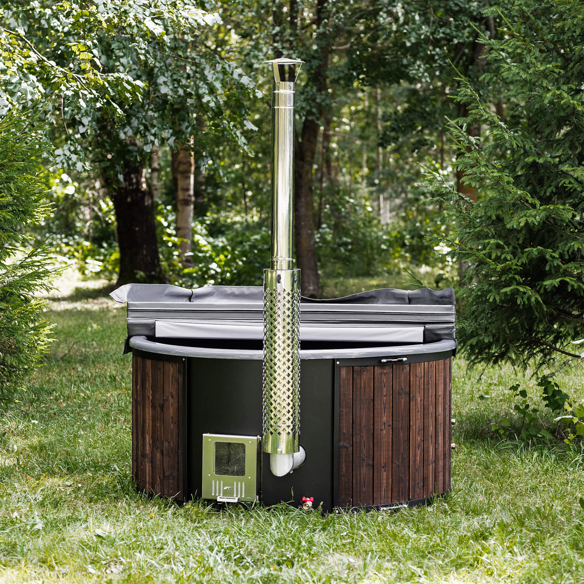 Premium 4-Person ThermoWood Wood-Fired Hot Tub, Fully Assembled