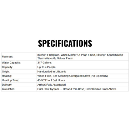 Premium 4-Person ThermoWood Wood-Fired Hot Tub, Fully Assembled