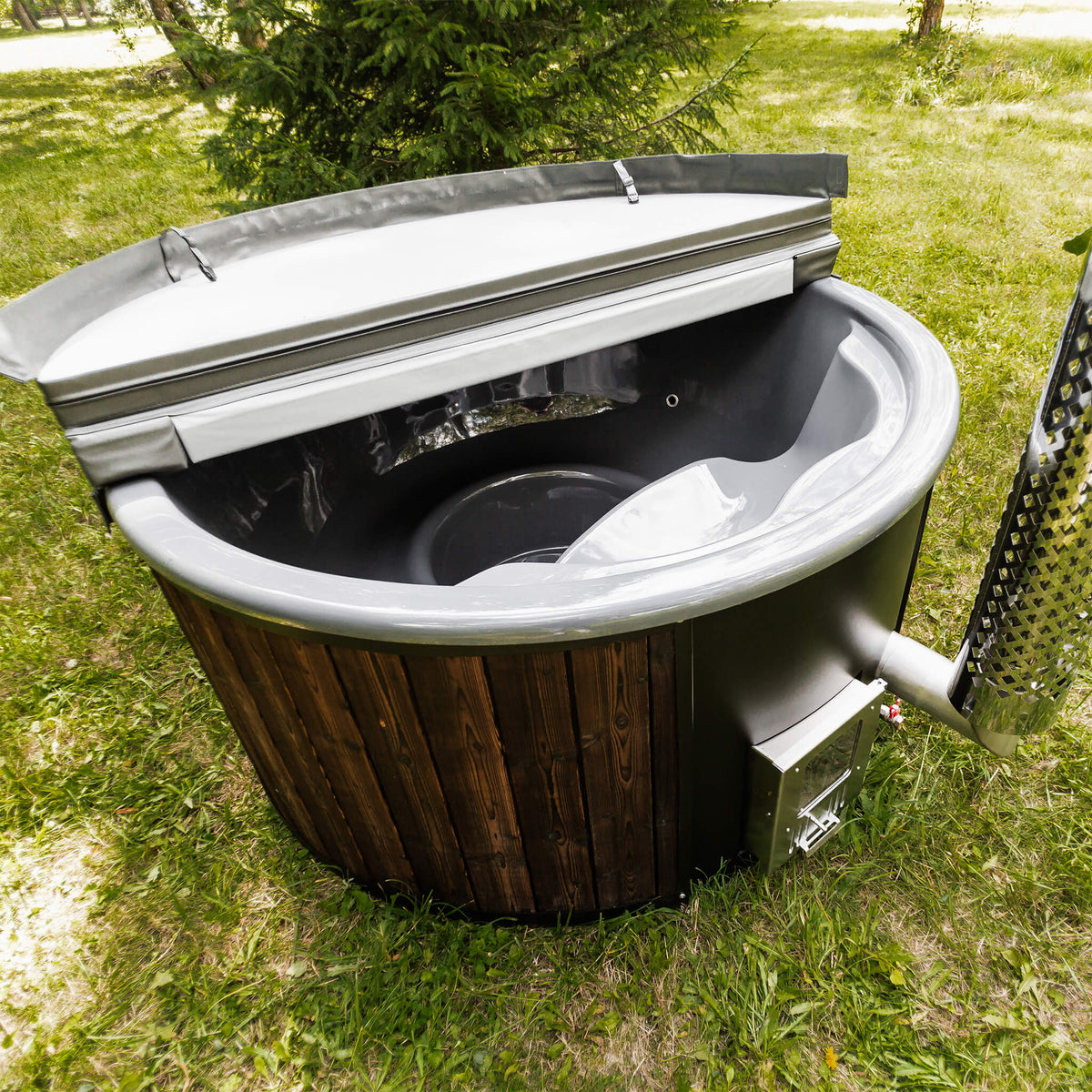 Premium 4-Person ThermoWood Wood-Fired Hot Tub, Fully Assembled
