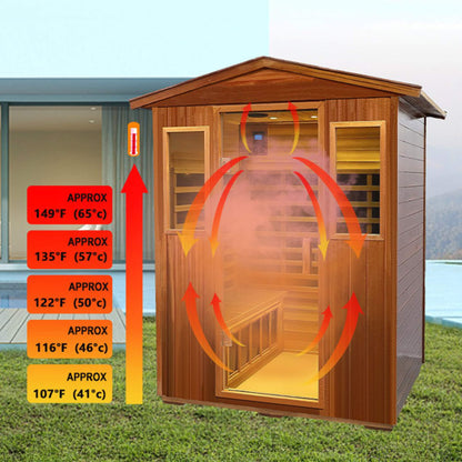 Valois 4-Person Outdoor Far Infrared Sauna, 2050W