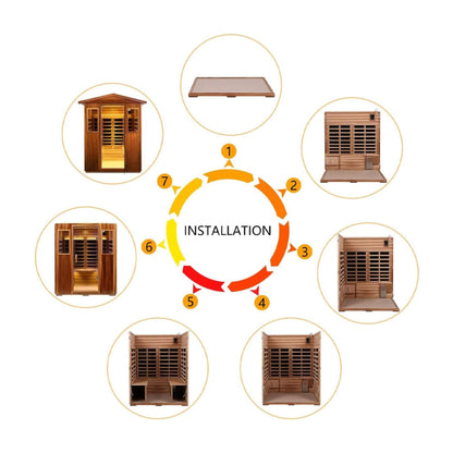 Valois 4-Person Outdoor Far Infrared Sauna, 2050W