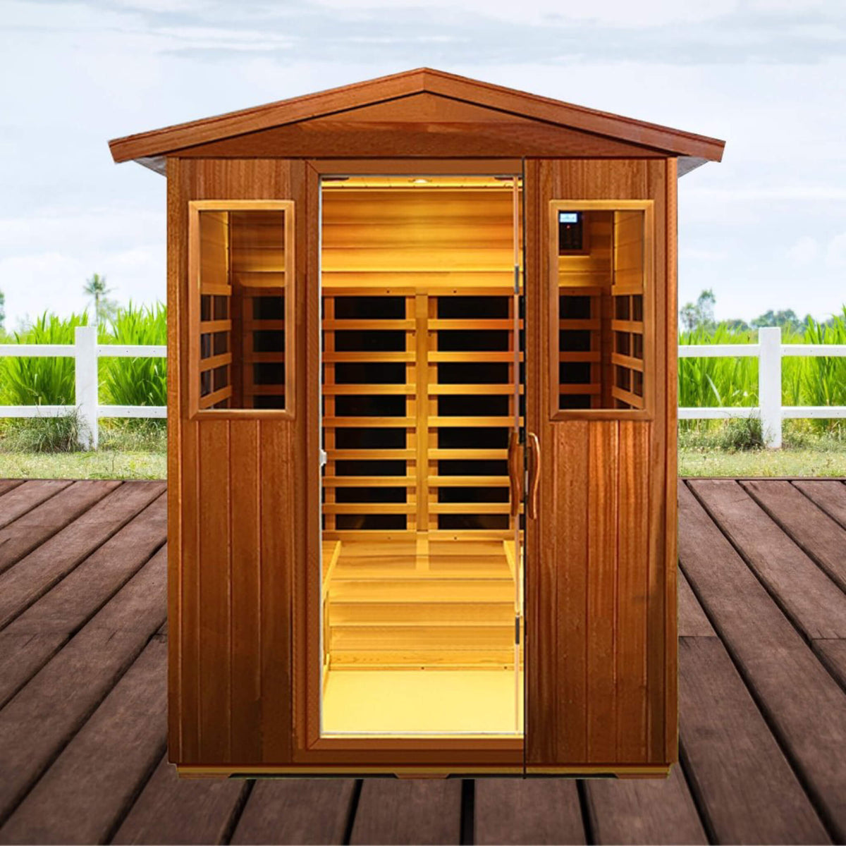 Valois 4-Person Outdoor Far Infrared Sauna, 2050W