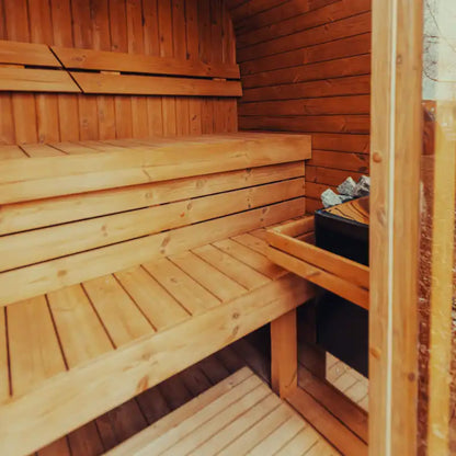 Premium 4-Person Scandinavian ThermoWood Outdoor Cube Sauna Kit