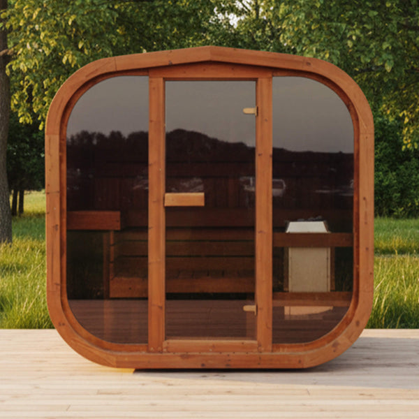 Premium 4-Person Scandinavian ThermoWood Outdoor Cube Sauna Kit