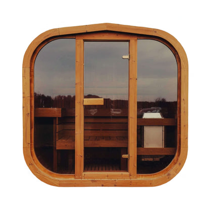 Premium 4-Person Scandinavian ThermoWood Outdoor Cube Sauna Kit