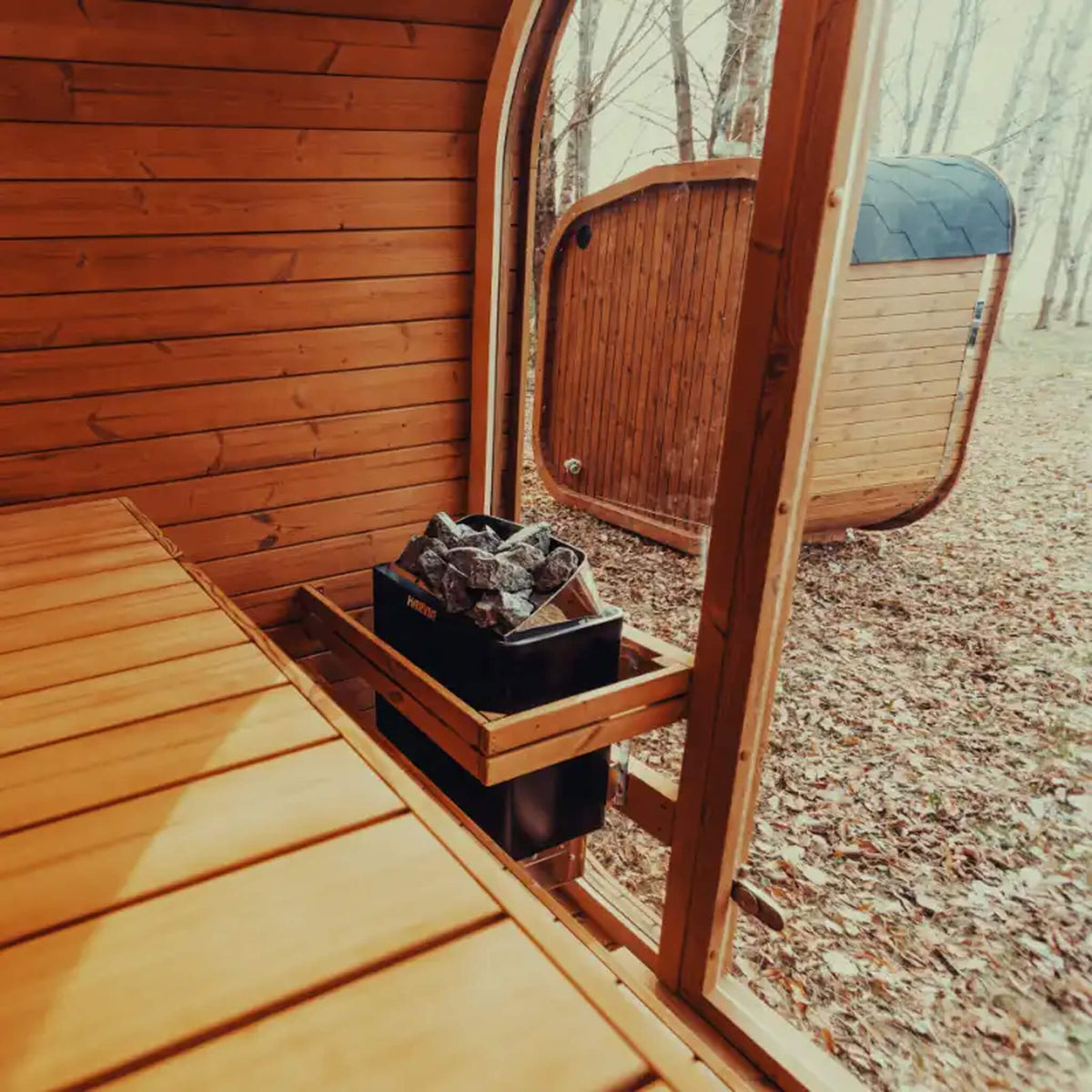 Premium 4-Person Scandinavian ThermoWood Outdoor Cube Sauna Kit