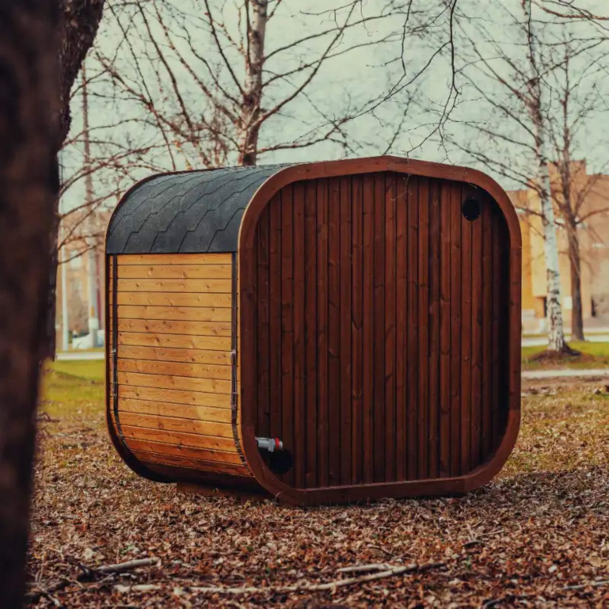 Premium 4-Person Scandinavian ThermoWood Outdoor Cube Sauna Kit