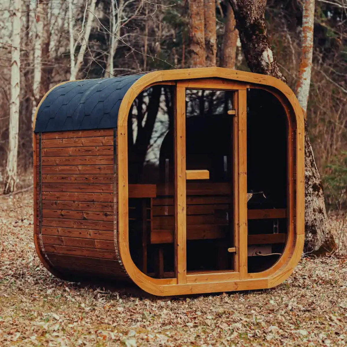Premium 4-Person Scandinavian ThermoWood Outdoor Cube Sauna Kit