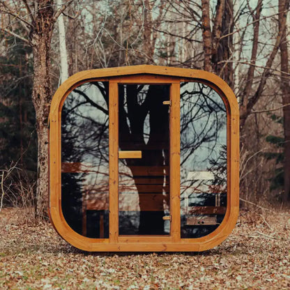Premium 4-Person Scandinavian ThermoWood Outdoor Cube Sauna Kit