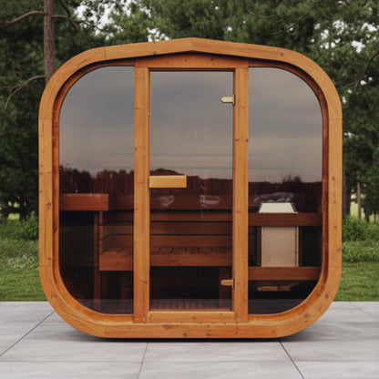 Premium 6-Person Scandinavian ThermoWood Outdoor Cube Sauna Kit