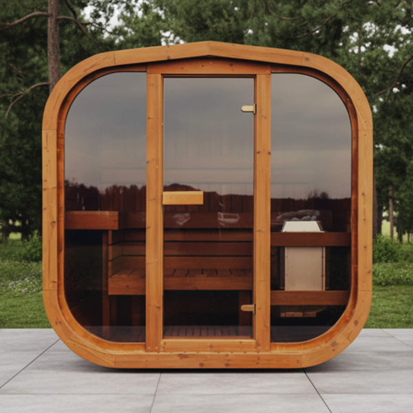 Premium 6-Person Scandinavian ThermoWood Outdoor Cube Sauna Kit