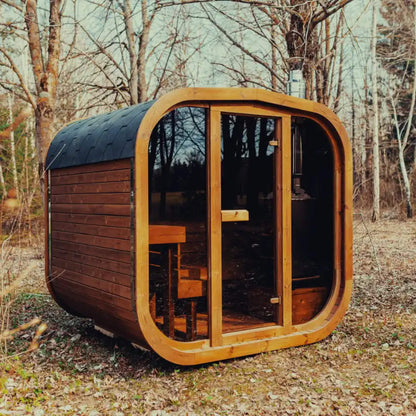 Premium 6-Person Scandinavian ThermoWood Outdoor Cube Sauna Kit