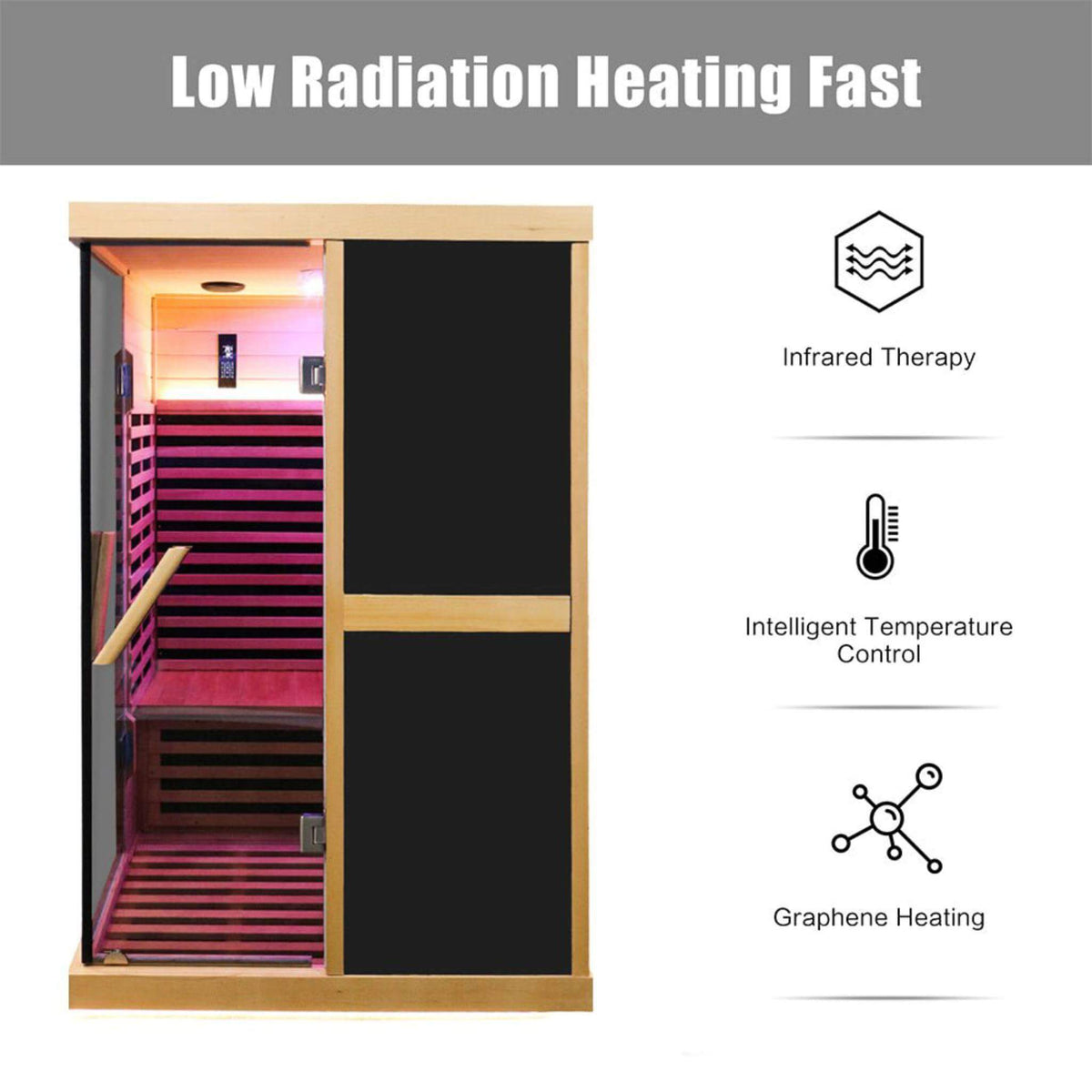 Helix 2-Person V-Shaped Far Infrared Sauna, 1980W
