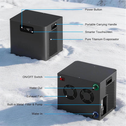 Premium XL 120-Gallon Cold Plunge Kit with 1/3 HP Chiller