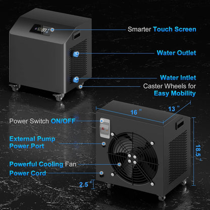 FCP Premium XL 120-Gallon Cold Plunge Kit with 1 HP Chiller