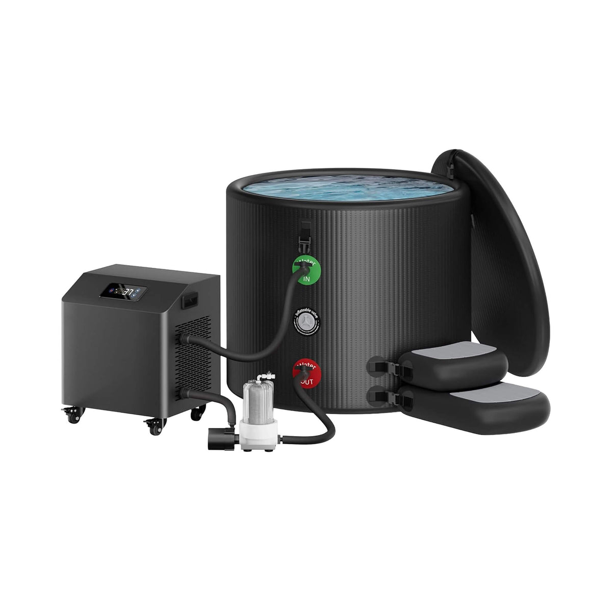 FCP Premium XL 120-Gallon Cold Plunge Kit with 1 HP Chiller