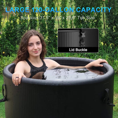 FCP Premium XL 120-Gallon Cold Plunge Kit with 1 HP Chiller