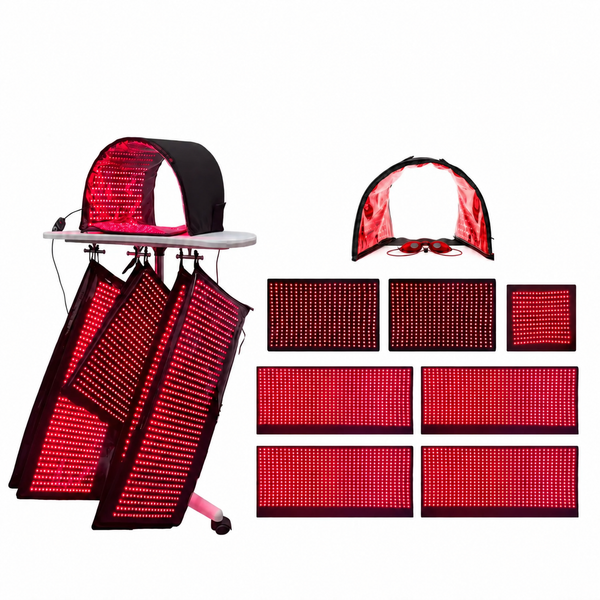 Red Light Pro Full-Body Red Light Pad System with stand, face dome and pads