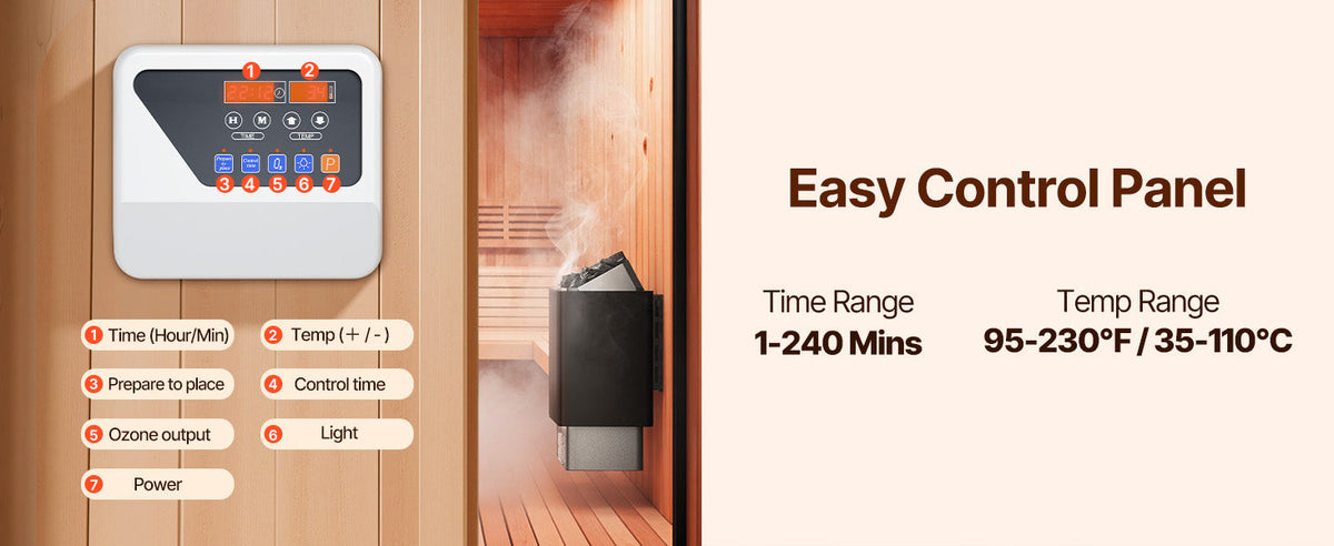 Succebuy Electric Sauna Heater, 3–9 kW, 220V