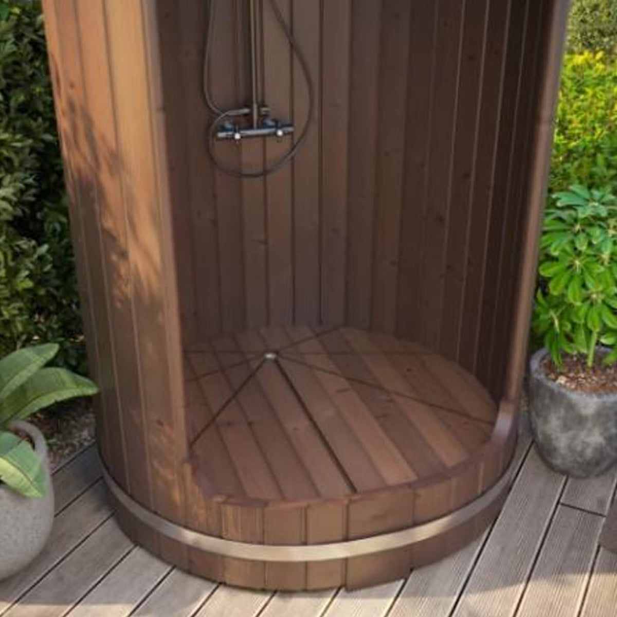 SaunaLife R3 Premium Outdoor Barrel Shower