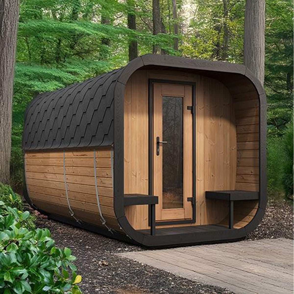 SaunaLife Cube CL12GCP 8-Person Outdoor Sauna Kit
