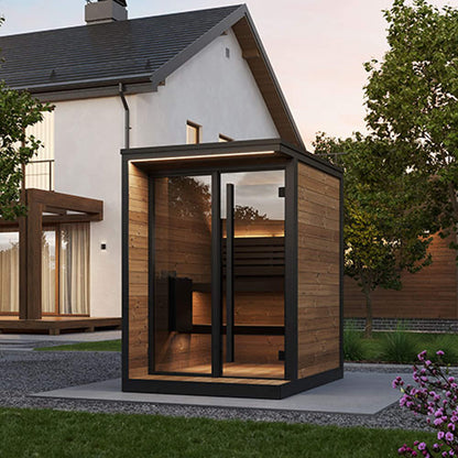 SaunaLife Luxury GL4 4-Person Outdoor Sauna Kit