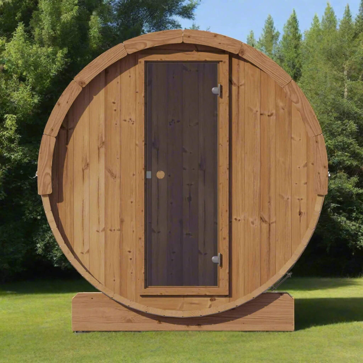 SaunaLife Ergo E6 3-Person Thermo-Spruce Outdoor Barrel Sauna