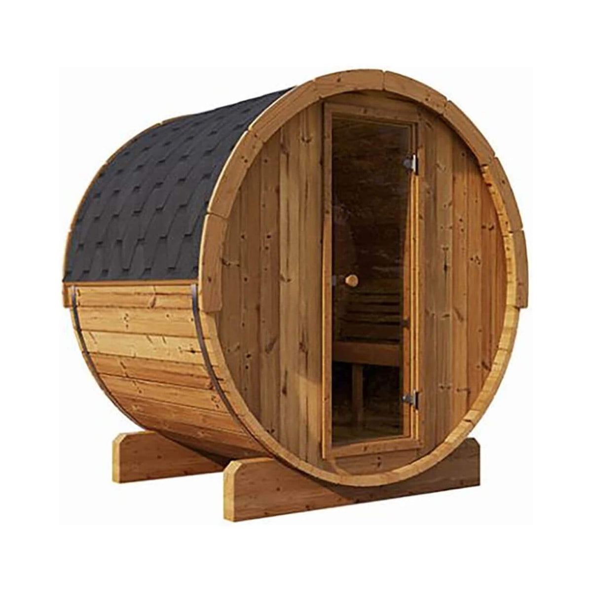 SaunaLife Ergo E6 3-Person Thermo-Spruce Outdoor Barrel Sauna