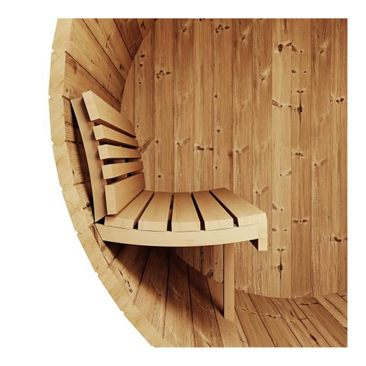 SaunaLife Ergo E7G 4-Person Outdoor Barrel Sauna with Glass Front