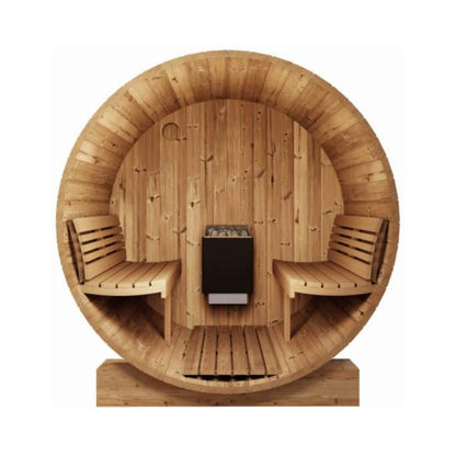 SaunaLife Ergo E8 6-Person Thermo-Spruce Outdoor Barrel Sauna