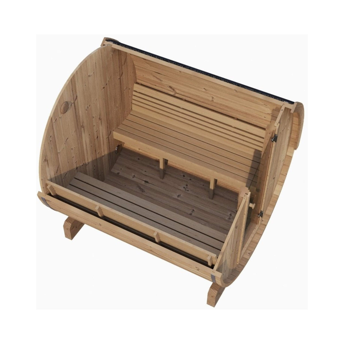 SaunaLife Ergo E8 6-Person Thermo-Spruce Outdoor Barrel Sauna