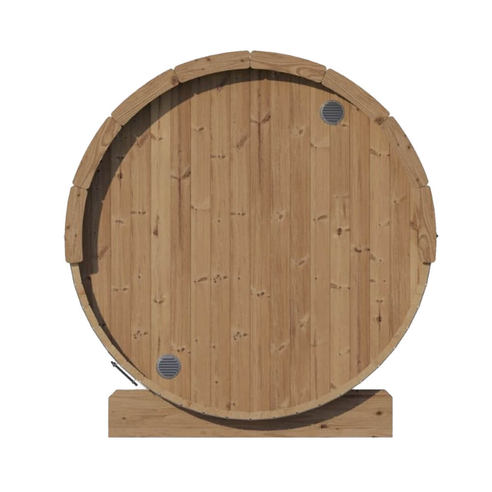 SaunaLife Ergo E8G 6-Person Outdoor Barrel Sauna with Glass Front
