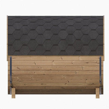 SaunaLife Ergo E8G 6-Person Outdoor Barrel Sauna with Glass Front
