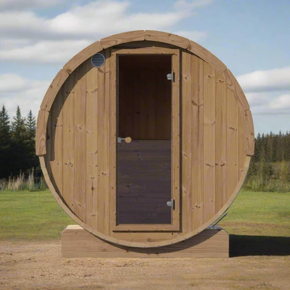 SaunaLife Ergo E8W 6-Person Thermo-Spruce Outdoor Barrel Sauna