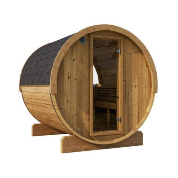 SaunaLife Ergo E8W 6-Person Thermo-Spruce Outdoor Barrel Sauna