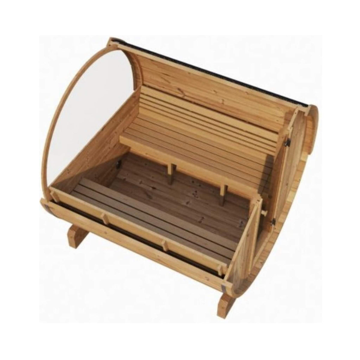 SaunaLife Ergo E8W 6-Person Thermo-Spruce Outdoor Barrel Sauna