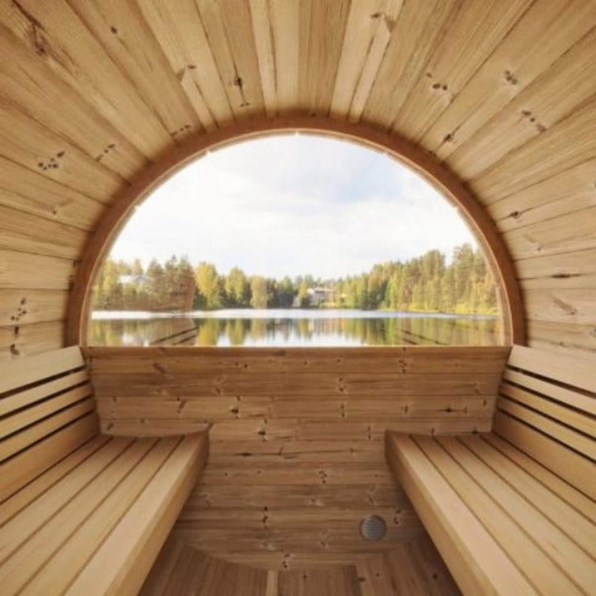 SaunaLife Ergo E8W 6-Person Thermo-Spruce Outdoor Barrel Sauna