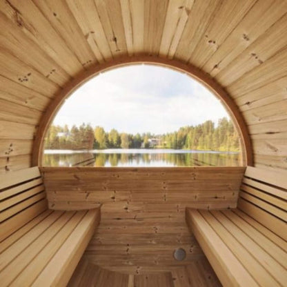 SaunaLife Ergo E8W 6-Person Thermo-Spruce Outdoor Barrel Sauna